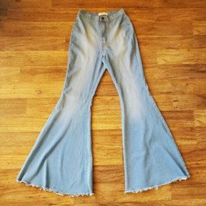 VIBRANT Women's Flared Light Blue Jeans